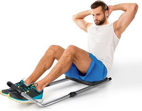 Microdry Ab Precision Workout Trainer, Guided Core Trainer for Proper Form, Grey/Black
