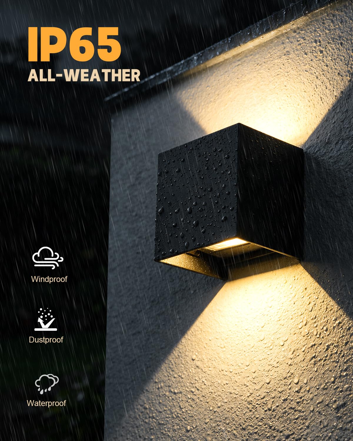ledmo 8 Pack Applique Murale Extérieur LED 12W 3000K IP65 Noir Réglable