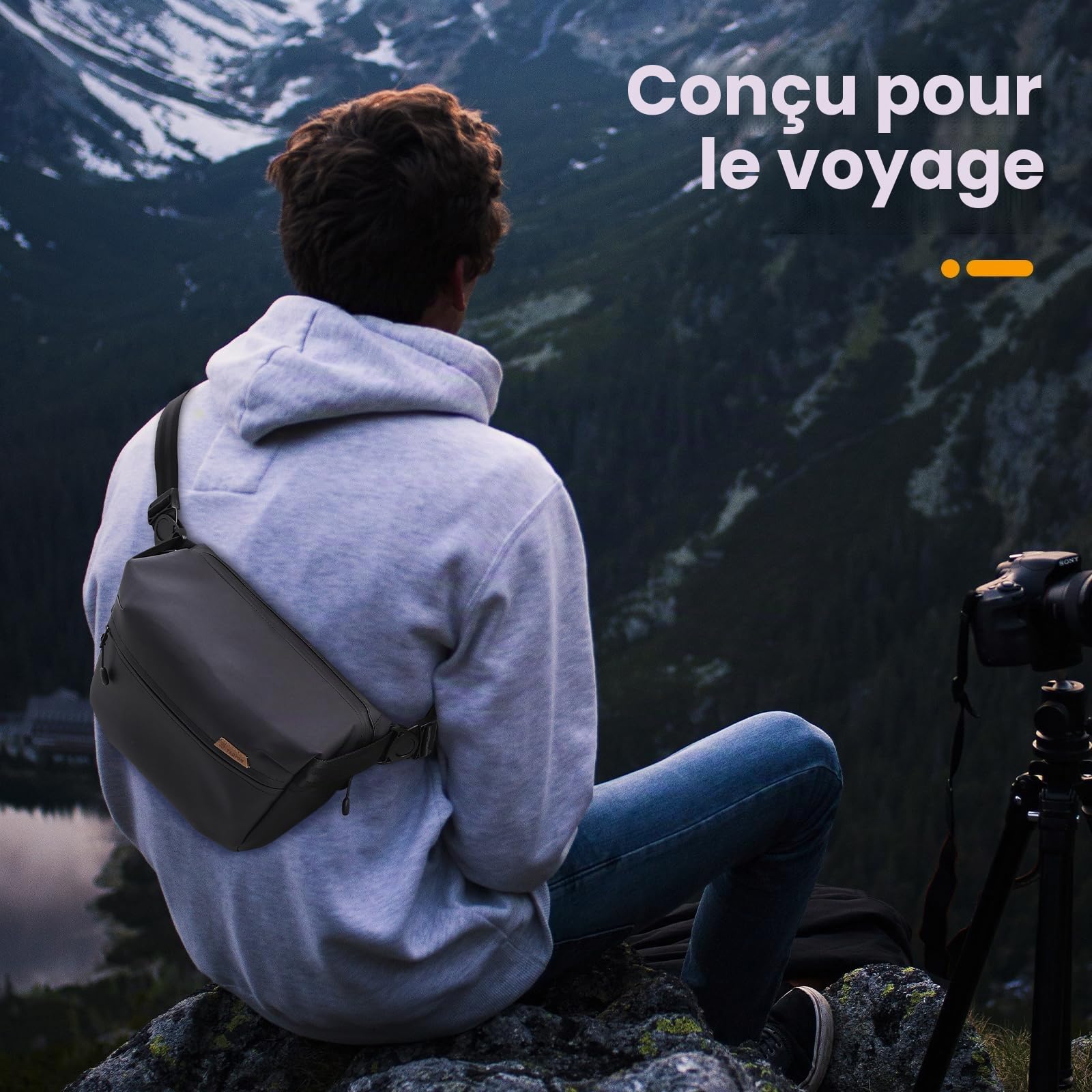 TARION Sac à Bandoulière pour Appareil Photo: Sac pour Appareil Photo DSLR Sling Pack Photographie Sling Bag Sac à Dos pour Drone Appareils Photo Reflex Camera Sling Pack Sac à Bandoulière TR-SB