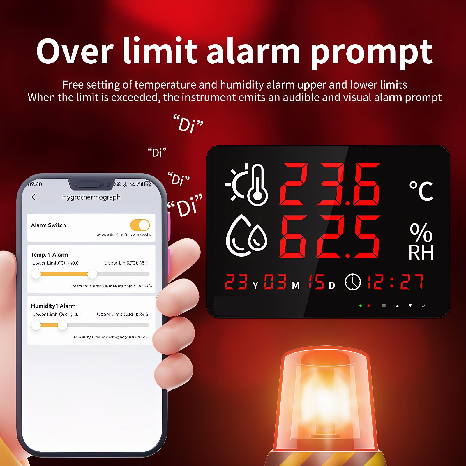 Mengshen WiF Termómetro y Higrómetro Sensor de Temperatura y Humedad WiFi con Alarma Calibración y Registro de datos (-40~80 °C) Compatible con Tuya/Smart Life