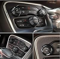 Vista 4 de Keptrim Botón de interruptor de aire acondicionado para Dodge Challenger Charger Chrysler 300 300s 2015-2020, para Ram 2013-2018, aluminio negro, 3