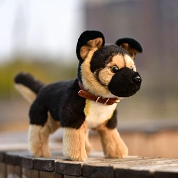 Simulated German Shepherd Plush Toy Realistic German Shepherd Doll Childrens Festival Gift Limbs Without Aluminum Wire Cannot Stand Still on the Table
