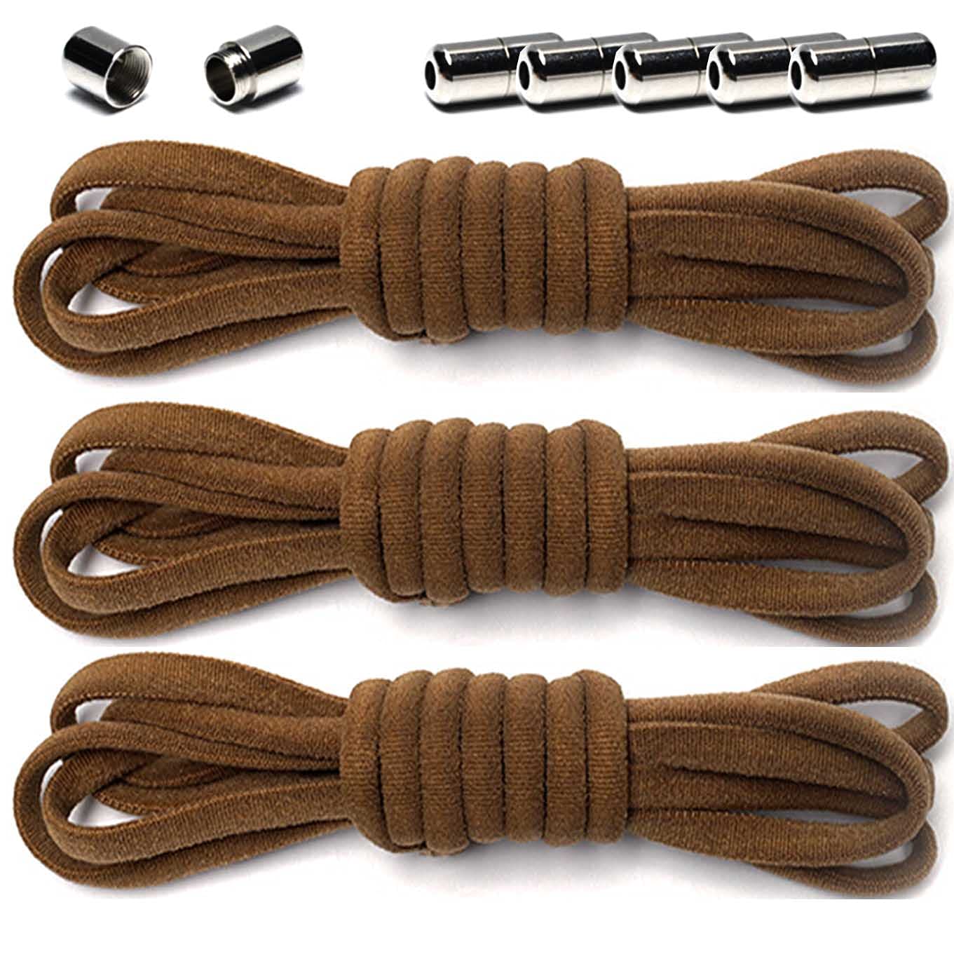 iBarbe3Pair Elastic No Tie Shoelaces,Sneakers,One Size Fits All Adult Kids Shoes