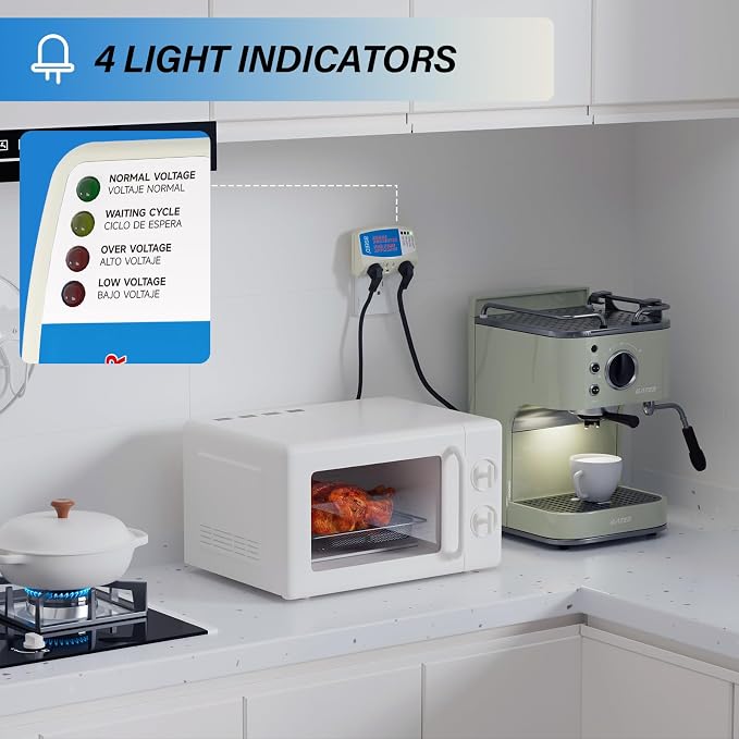 Protector de voltaje BSEED con 3 enchufes y protección miniatura 3