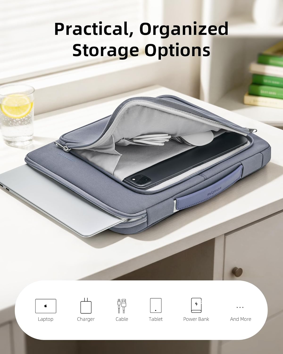 360 Protective Laptop Case,16-inch MacBook Pro M4/M3/M2/M1 Pro/Max, Water-Resistant Laptop Bag Sleeve with Accessory Pocket (Grey) | Handle, 2 Pockets, Thick Fabric, Safe Corners, Fits All