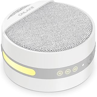 Portable White Noise Machine with 11 Soothing Sounds, Night Light, USB Rechargeable for Travel & On The Go, 32 Volume Levels, Timer, ONLAKE Sleep Sound Machine for Baby Kids Adults Sleeping