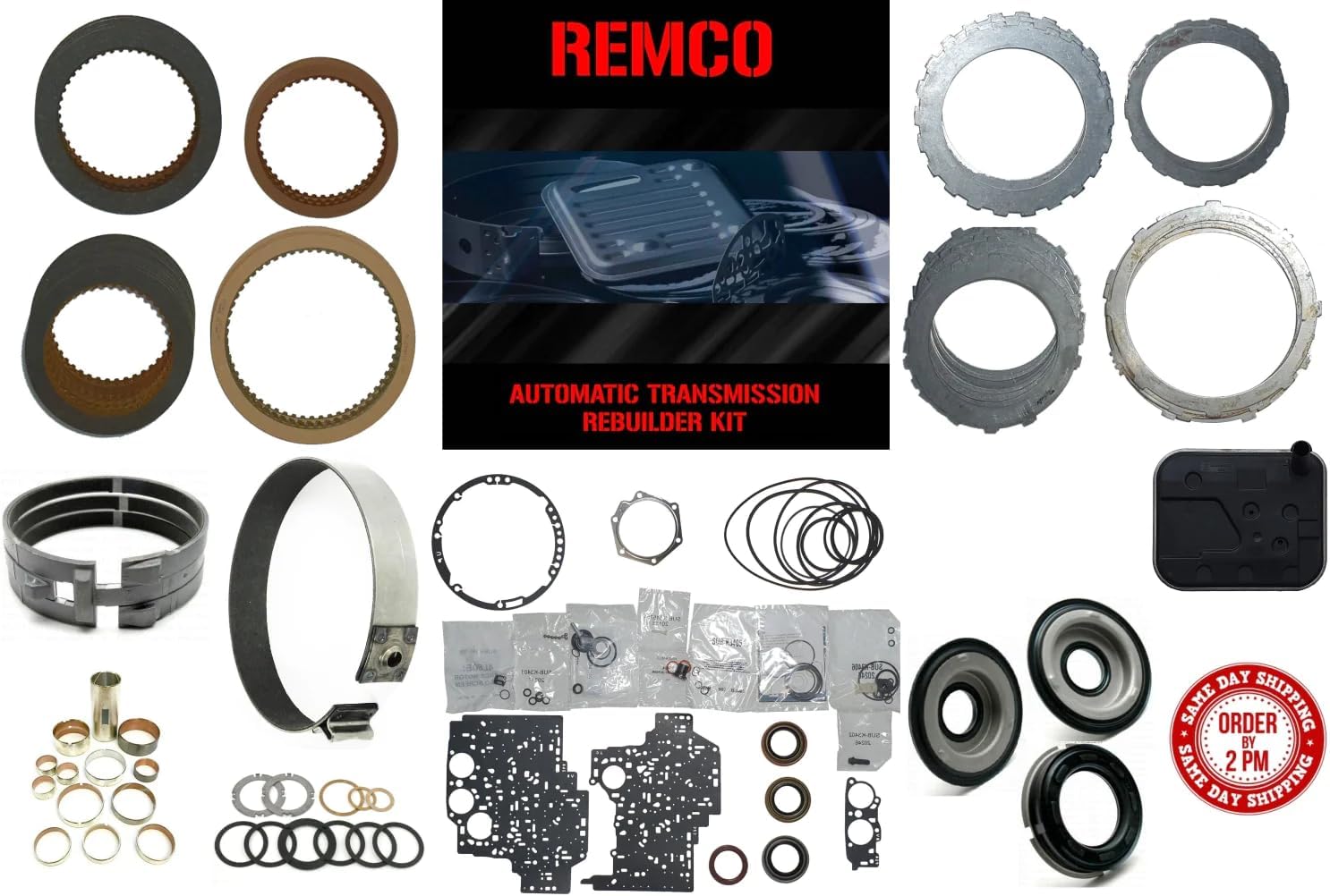 4L80E(97-UP) TRANSMISSION DELUXE REBUILT KIT BANDS BUSHINGS WASHERS PISTONS FILTER