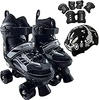 Patins Infantil 4 Rodas, Patins Quad, Patins Infantil Menina, Ajustável em 4 Tamanhos, com Bolsa e Kit Proteção