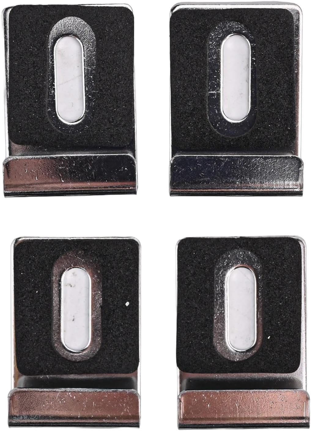 4 Sets Stainless Steel Mirror Clips for Wall Mounting with Screws Heavy Duty Brackets for Hanging Glass Pictures Frames in Home Bathroom Gym Office Silver Finish Hardware Kit