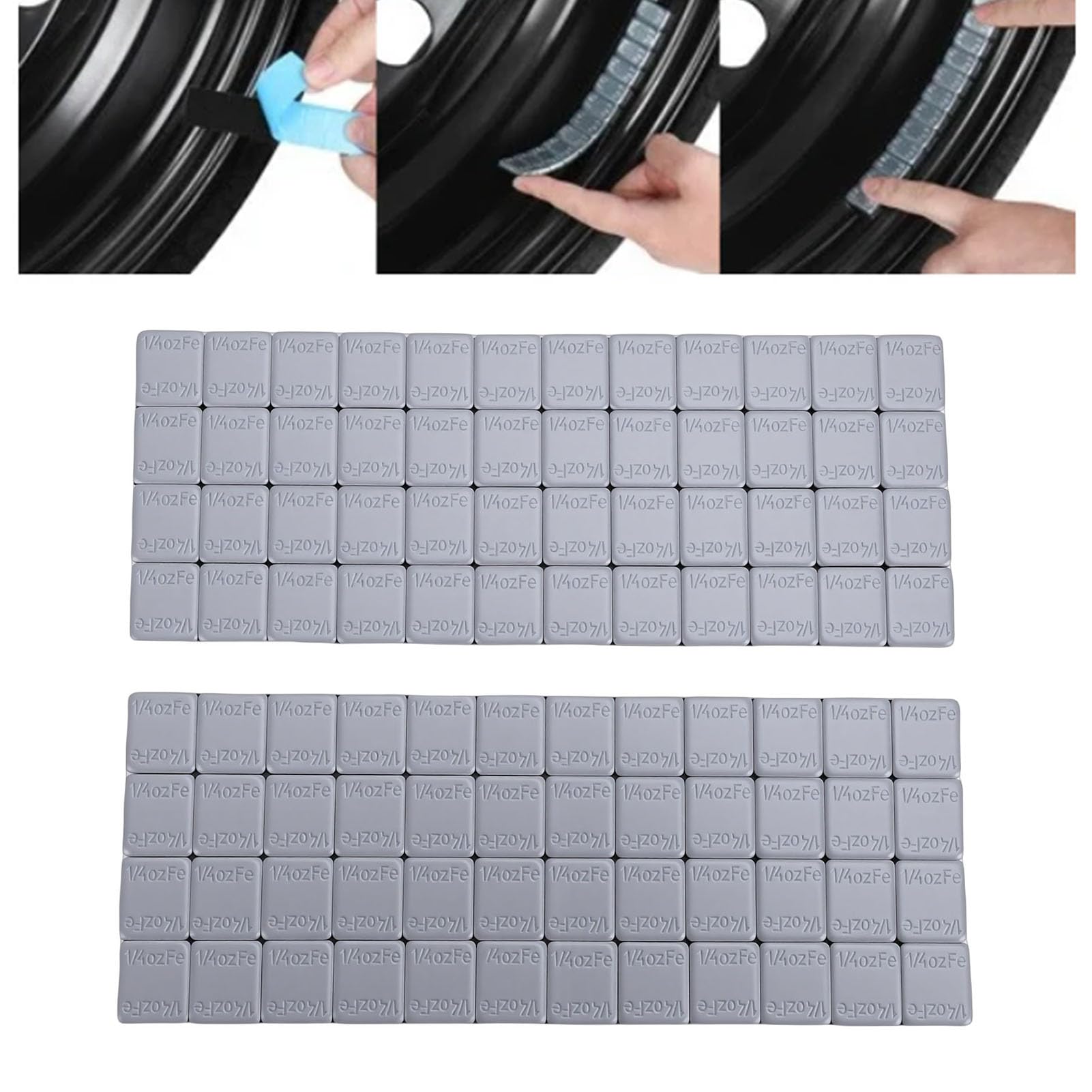 576 Pesos Adhesivos para Ruedas de 1/4 Oz, Material de Hierro Adhesivo para Ruedas, Chapado en Zinc, Pesos de Equilibrio de Neumáticos para Coche, Camión, SUV, Motocicleta, ATV,