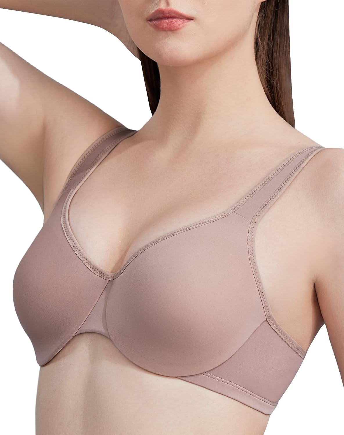 Underwire Women's Minimizer Full Figure Bras Smooth Full Coverage Seamless Non Padded Cups Bra
