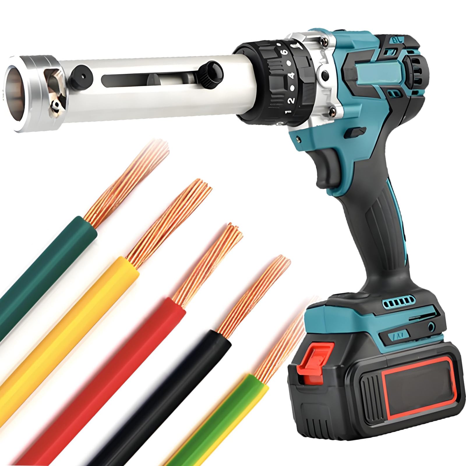 Pelacables Eléctrico Mejorado: Motor Sin Escobillas De 300 RPM con Iluminación Led. Pelacables Inalámbrico Portátil para Cables, Cables Coaxiales Y Reciclaje De Cobre.
