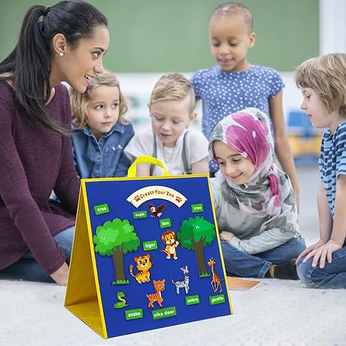 Miniatura 8 de Tablero de enseñanza de fieltro plegable de franela para el aula preescolar y la educación en casa como kits de actividades de historias de fieltro