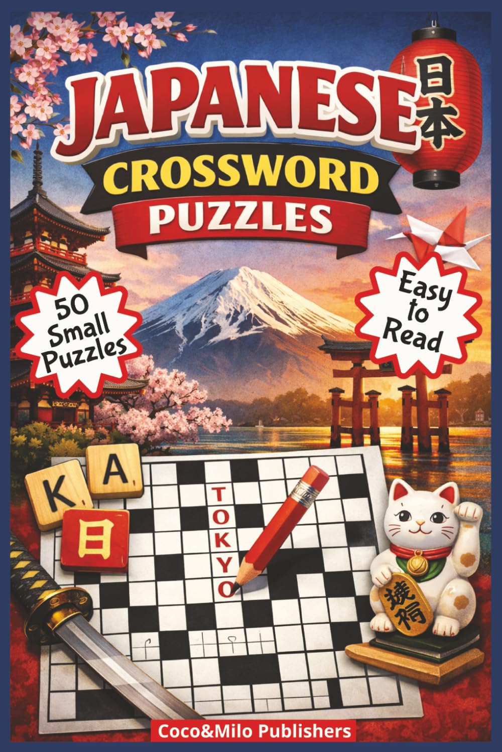 Japan Crossword Puzzle Book: Relaxing Japanese Crossword Puzzle Book about Japanese culture, food and places | With Easy To Read Print | For Adult, Seniors and Teens | 6x9 inches, 100 pages