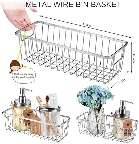 Miniatura 7 de Juego de accesorios de baño Mason Jar (6 piezas)  Dispensador de jabón espumoso, soporte para cepillos de dientes, soporte para Qtip, tarros de