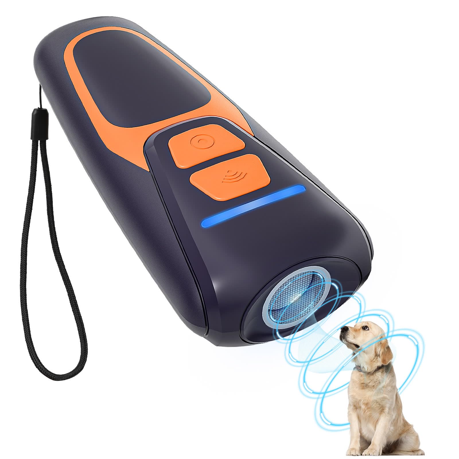 Antiladridos para Perros Ultrasonidos Dispositivo Antiladridos Ahuyentador de Perros Repelente Canino Portátil Recargable 15m Seguro y Humano Anti Ladridos Interior Exterior