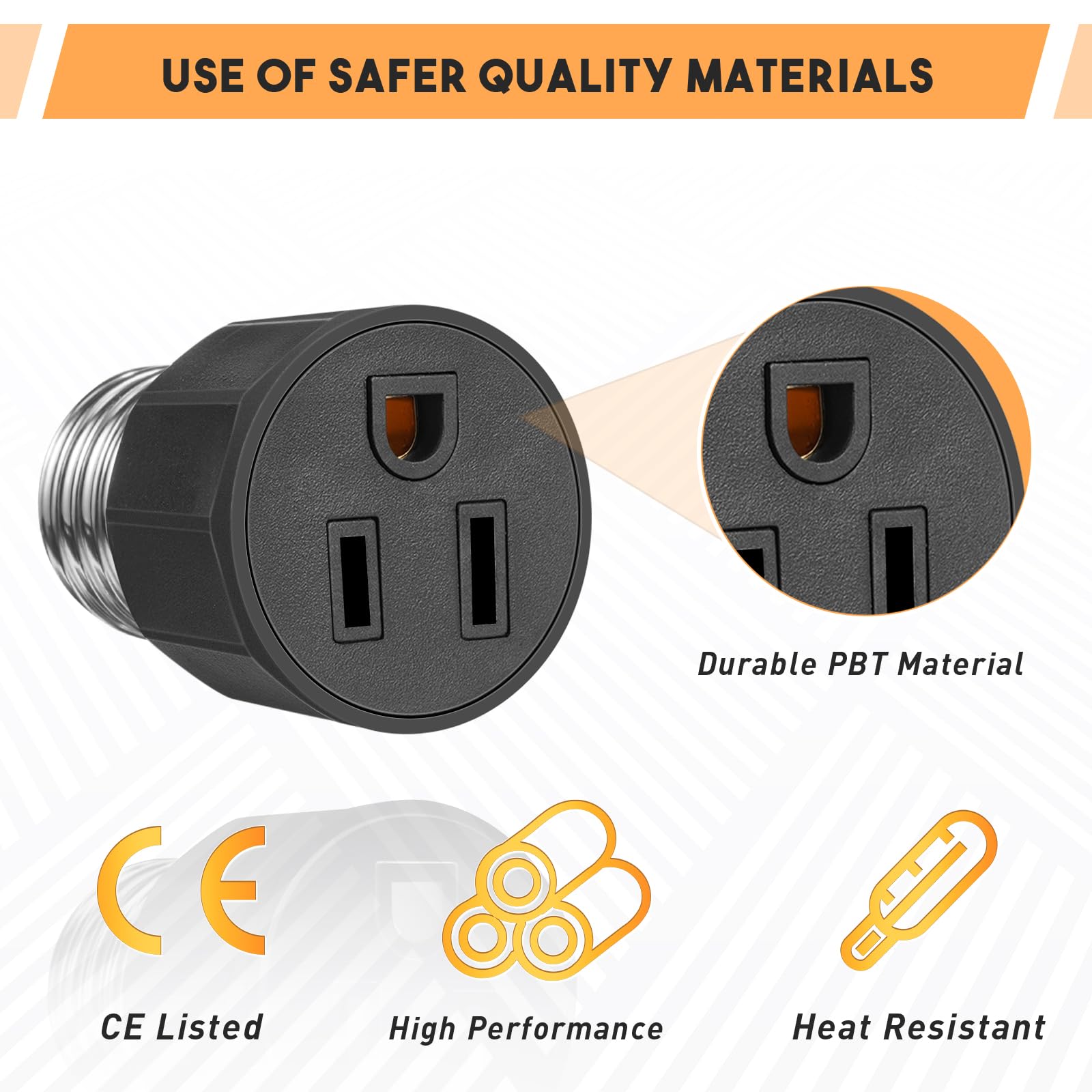 Snapklik.com : Feekoon 1 Pack 3 Prong Light Socket Outlet Adapter