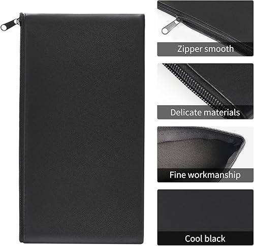 Miniatura 4 de Bolsas de dinero con cremallera para dinero en efectivo, bolsa de dinero, bolsa de dinero, bolsa bancaria, 11 x 6.1 pulgadas, 2 piezas