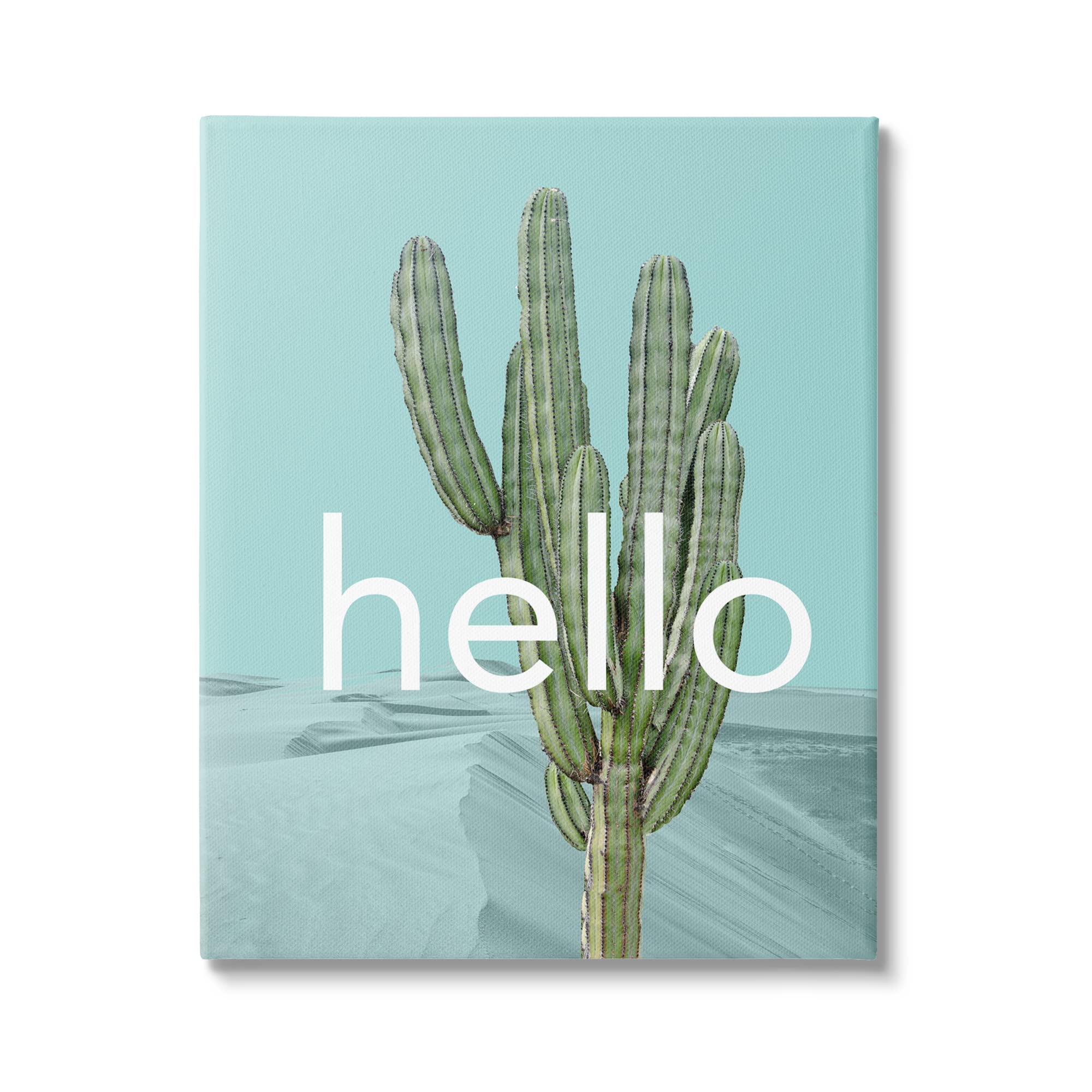 Stupell IndustriesBold Hello Cactus Greeting Blue Desert Dunes, Design by J. Weiss