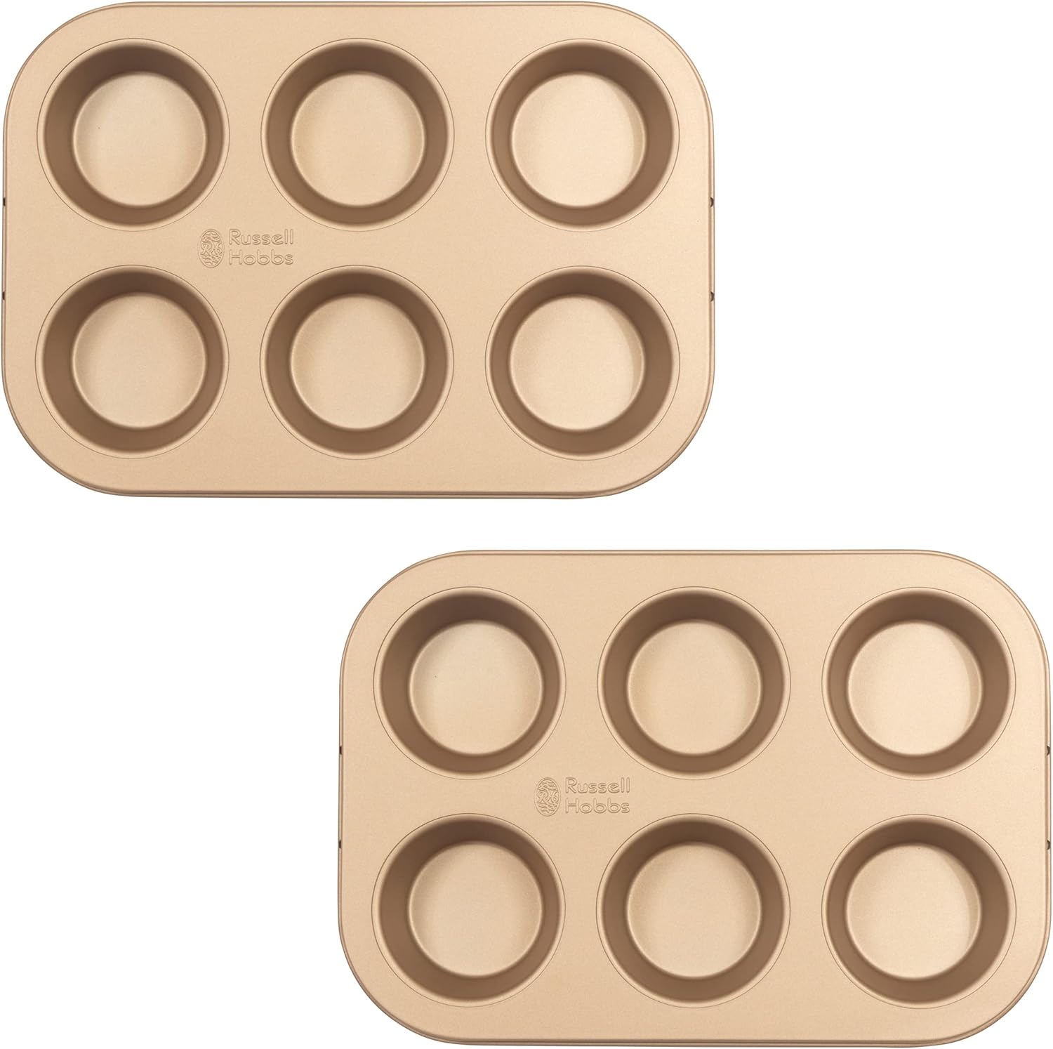 Russell Hobbs Kastenformen Set - 2x 28cm Backformen Antihaft - Goldene Brot & Kuchenformen
