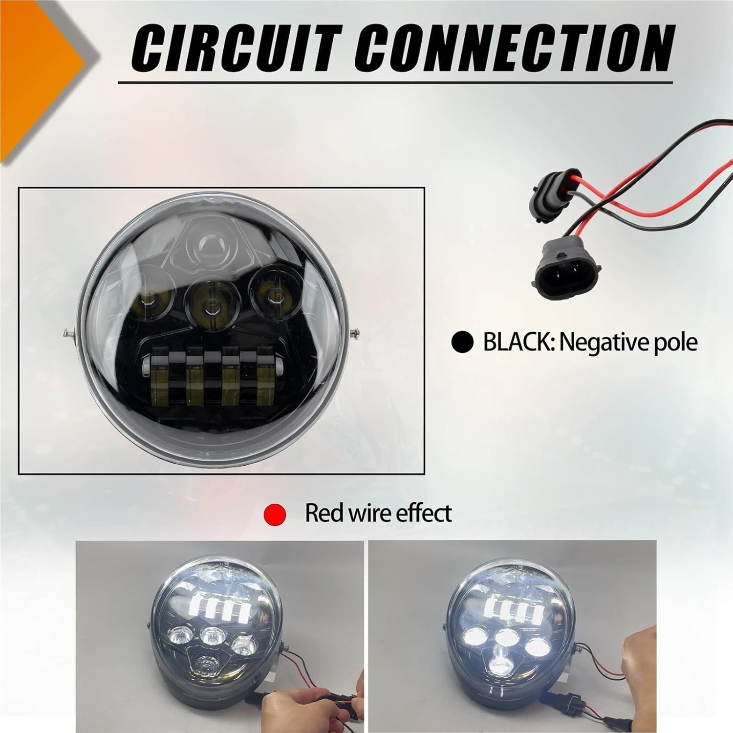 バイクヘッドライト Vロッド用オートバイLEDヘッドライトハイ/ロービームウィック VRSCF VRSCR VRSC 2002-20