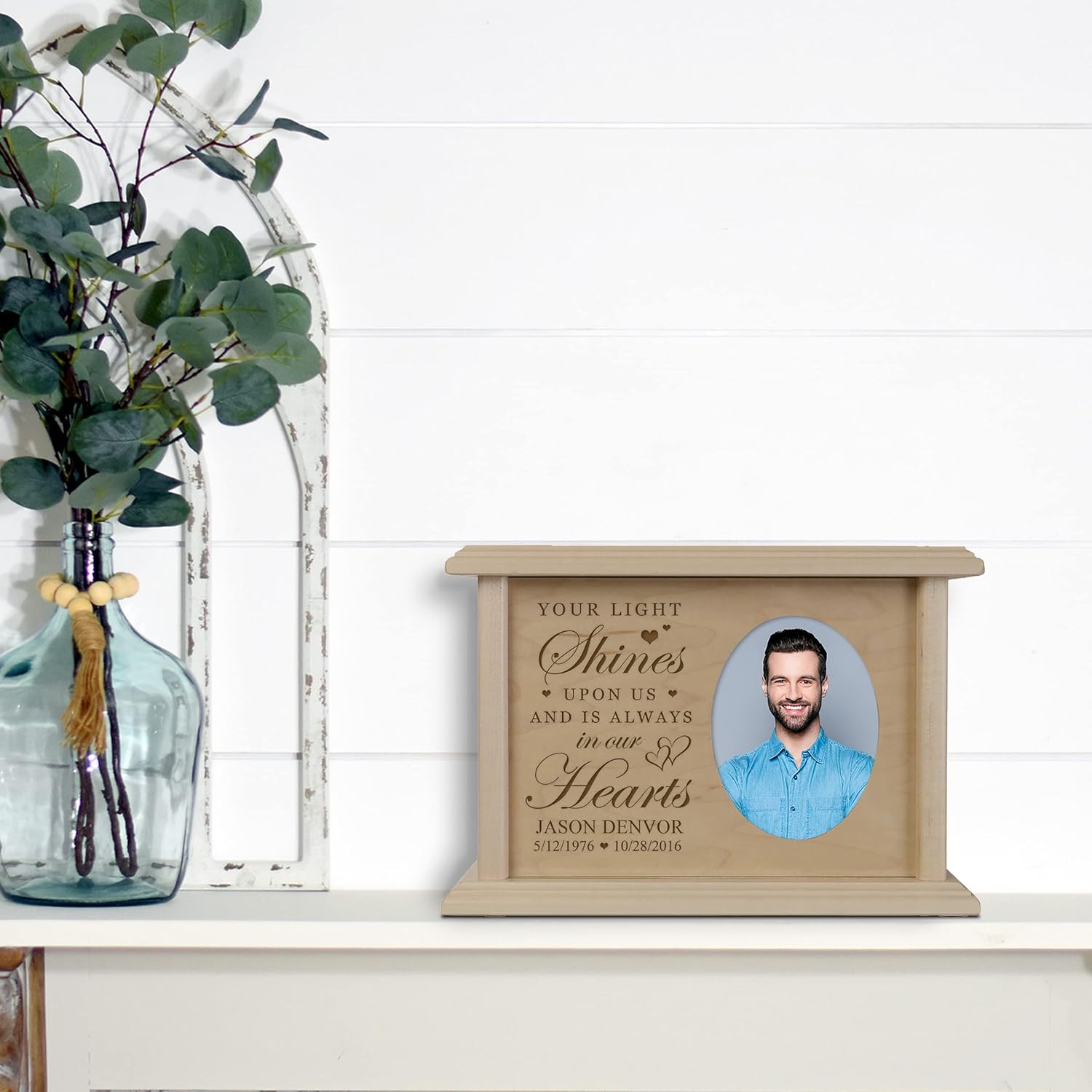 LifeSong Milestones Wooden Urn For Ashes For Men Small Urns For Ashes Adult Male Photo Urns For Human Ashes Adult Female Wooden Cremation Urns For Adult Ashes Men Memorial Gifts Tiny Urns Wall Urns