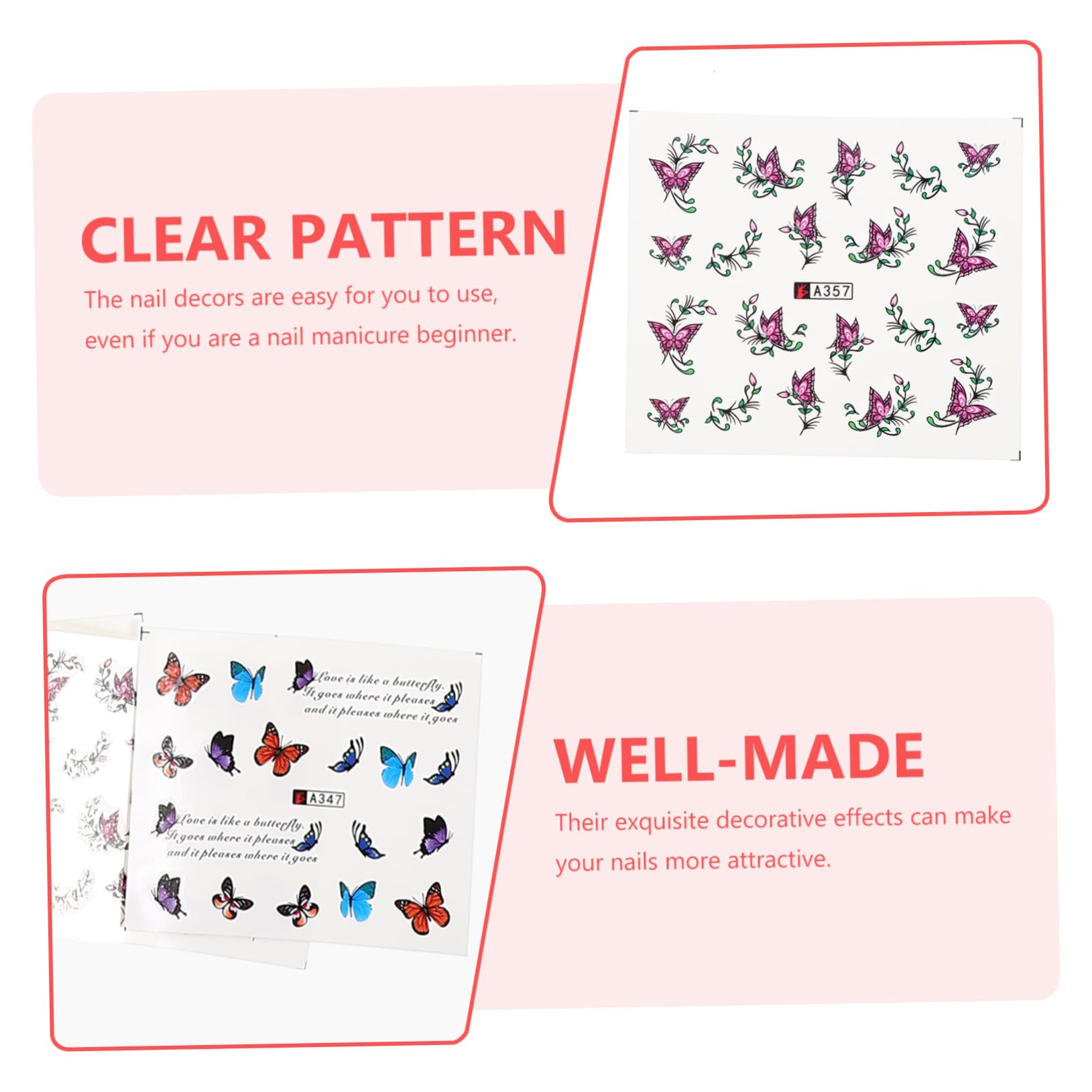 CALLARON 2 Set Adesivi per Unghie con Decorazioni Accessori Nail Art Facili Usare per Principianti e Manicure Casa