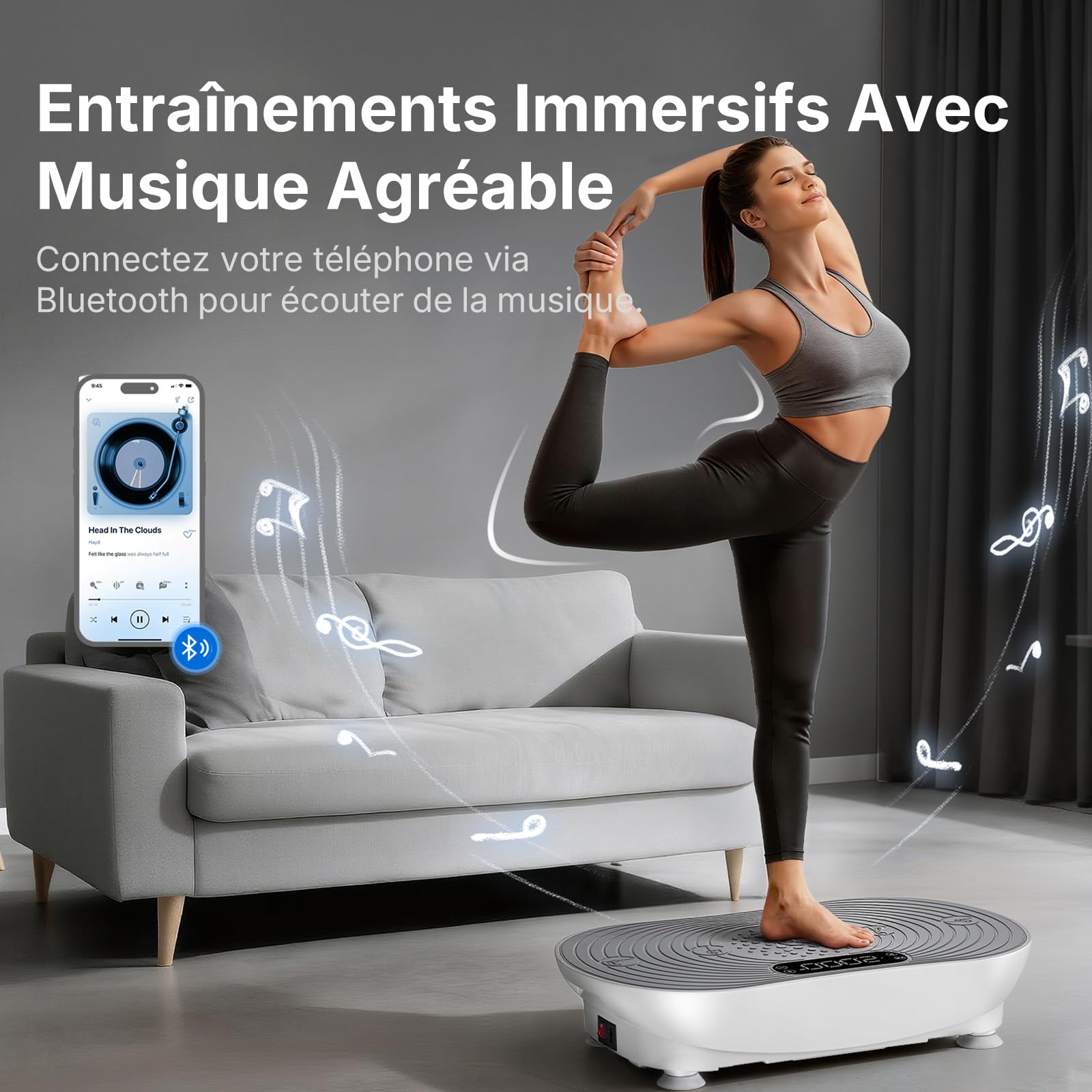 MERACH Plateforme Vibrante avec 99 Niveaux de Vitesse, Haut-Parleur Bluetooth Intégré, Écran Tactile LED