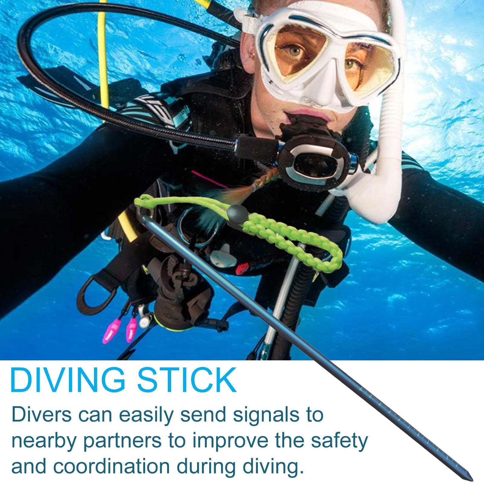 Diving Pointer | Bastone puntatore subacqueo | Bastone da immersione, in lega di alluminio, per aragosta subacquea e solletico con cordino, bastone per creare il rumore