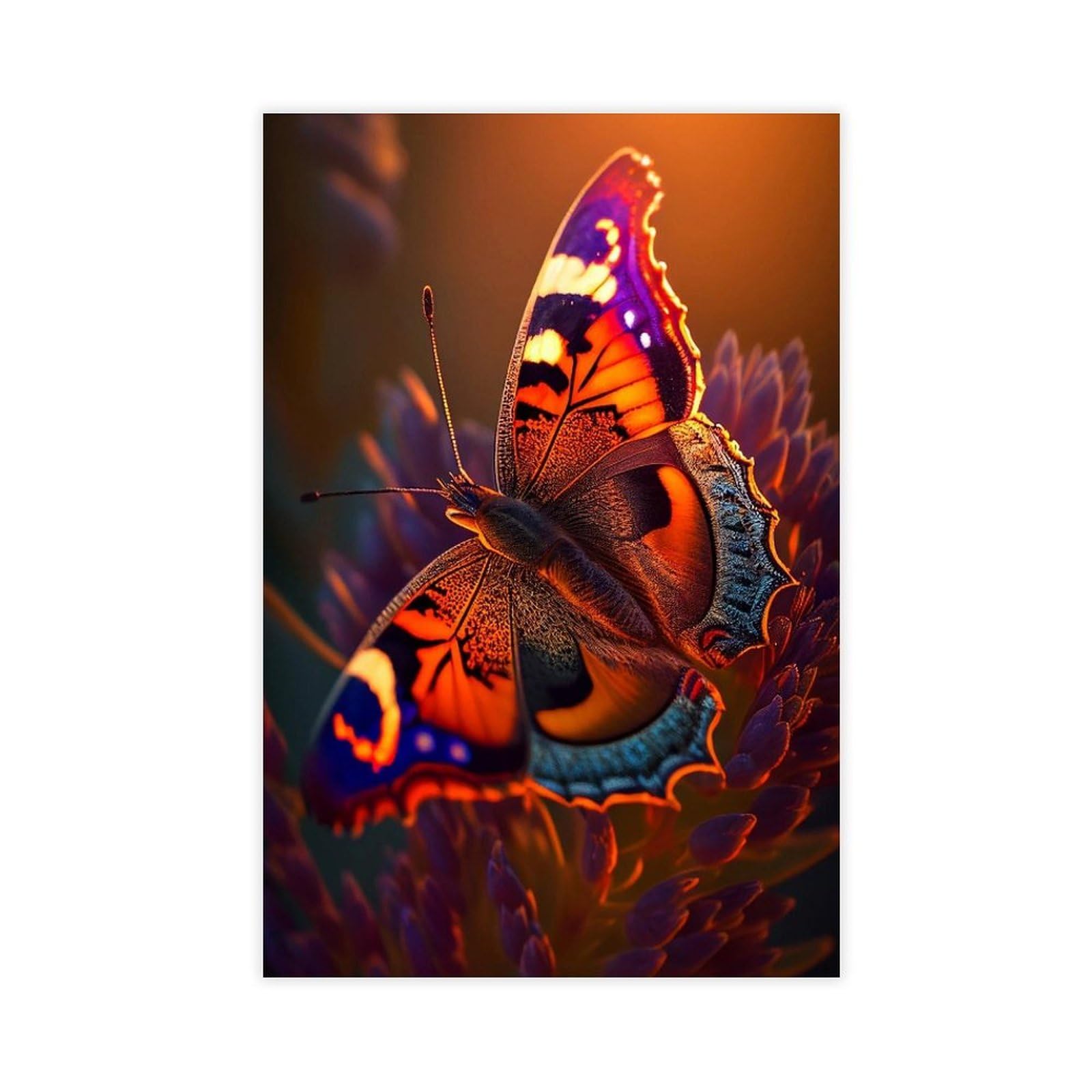 Bareronor Butterfly Vibrant Insect Canvas Poster for Office Decor Gift