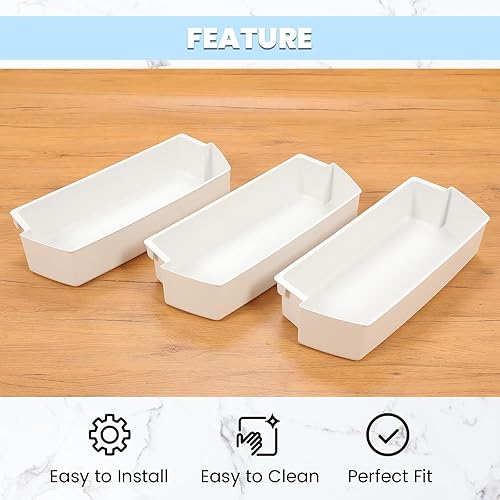 Miniatura 8 de HECASA WP2187172 AP3853103 PS328468 Estante para puerta de refrigerador compatible con Roper Kitchenaid Kirkland Refrigerador Puerta Bin Ligero