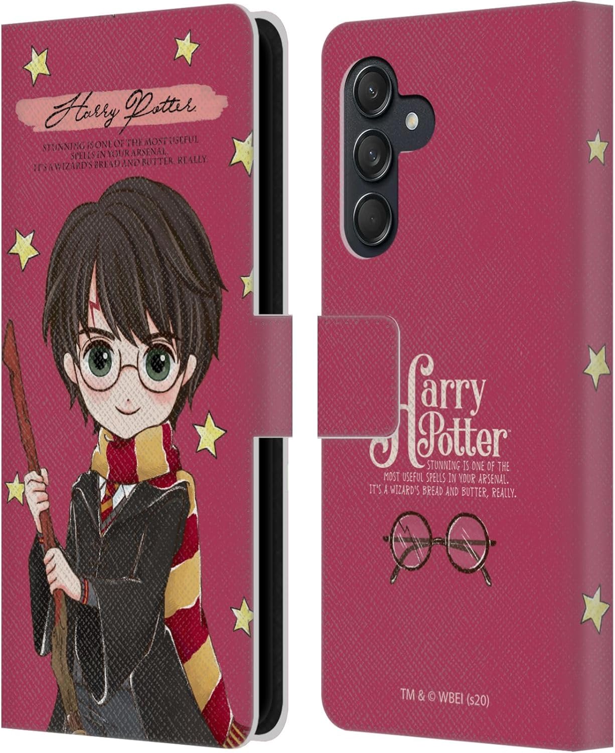 Head Case Designs Officially Licensed Harry Potter Harry Deathly Hallows XXXVII Leather Wallet Case Compatible with Samsung Galaxy M55 5G