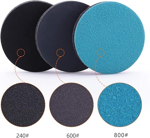 Miniatura 4 de Almohadillas de pulido de vidrio de 5 pulgadas, 10 unidades de discos de fieltro de lana, almohadillas de pulido de vidrio, discos de lijado con
