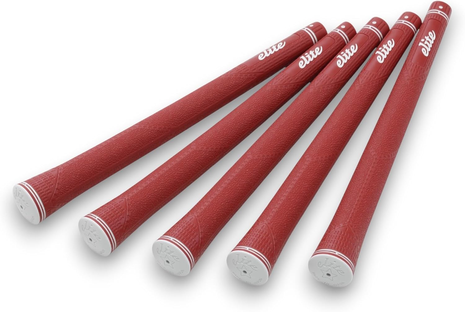 elitegrip Golf Grips Magnum Series MX55 Grip Ends - No Back Line M58/M60/M62 Classic Red 265mm Length 5 Pack