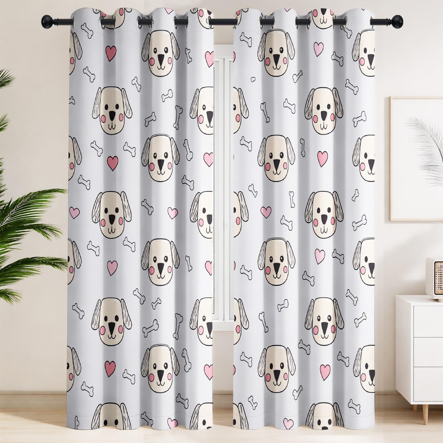 Rideaux isolants thermiques lot de 2 panneaux 140x220cm motif cartoon