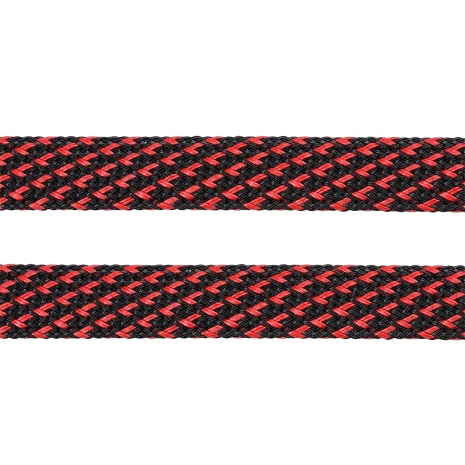 Guaina Cavi Guaina for cavi isolata in PET da 2 mm ~ 50 for cavo espandibile stretta in nylon rosso ignifugo Tubo guaina a rete intrecciata in(Black Red,25mm,15 Meters)