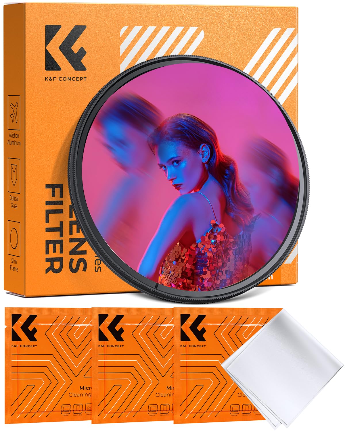 K&F CONCEPT 82mm Bilateraler Bewegungsunschärfe-Effekt-Filter Optisches Glasprisma Spezialeffekt-Kameraobjektivfilter (Nano-B Serie)