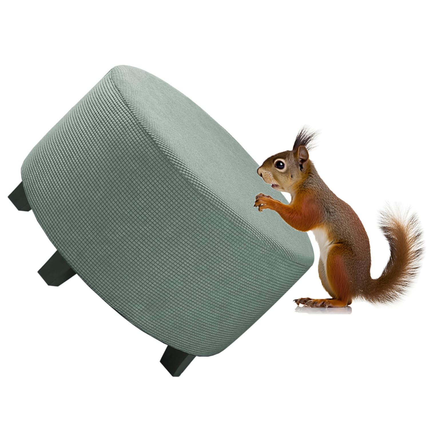 Rtsfkfs Sage Round Pouffe Cover, Stool Covers Round Stretch, Ottoman Slipcovers Removable & Washable, Furniture Protector For Dia 50-105Cm Round Foot Stool(,65Cm)