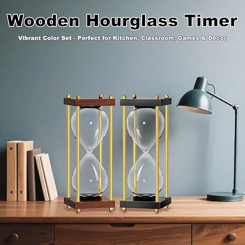Miniatura 14 de Reloj de arena de arena de 30 minutos: reloj de arena de madera pequeño, reloj de arena, reloj de arena de oro antiguo 30 minutos, reloj de arena
