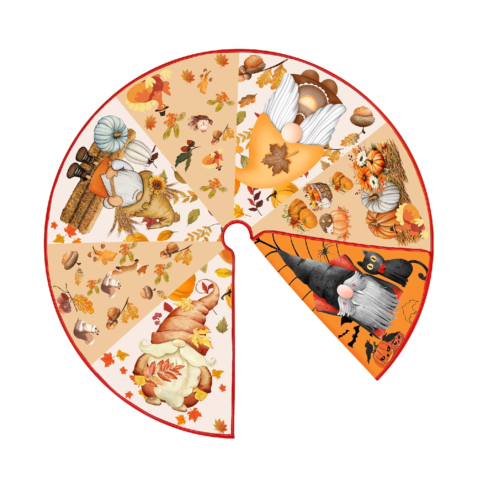 Sozize 15 Inch Mini Halloween Tree Skirt Fall Thanksgiving Day Tree Skirt Small Reversible Double Sided Print Mat Holiday Party Supplies for Home