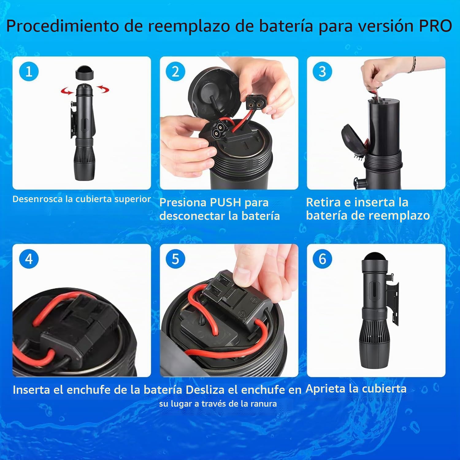 Camolech Scooter eléctrico subacuático de 700 W, scooter marino con control por pulgar para tabla de remo SUP, apto para piscina, buceo y esnórquel, scooter acuático para adultos y niños (CM7-1 Pro)