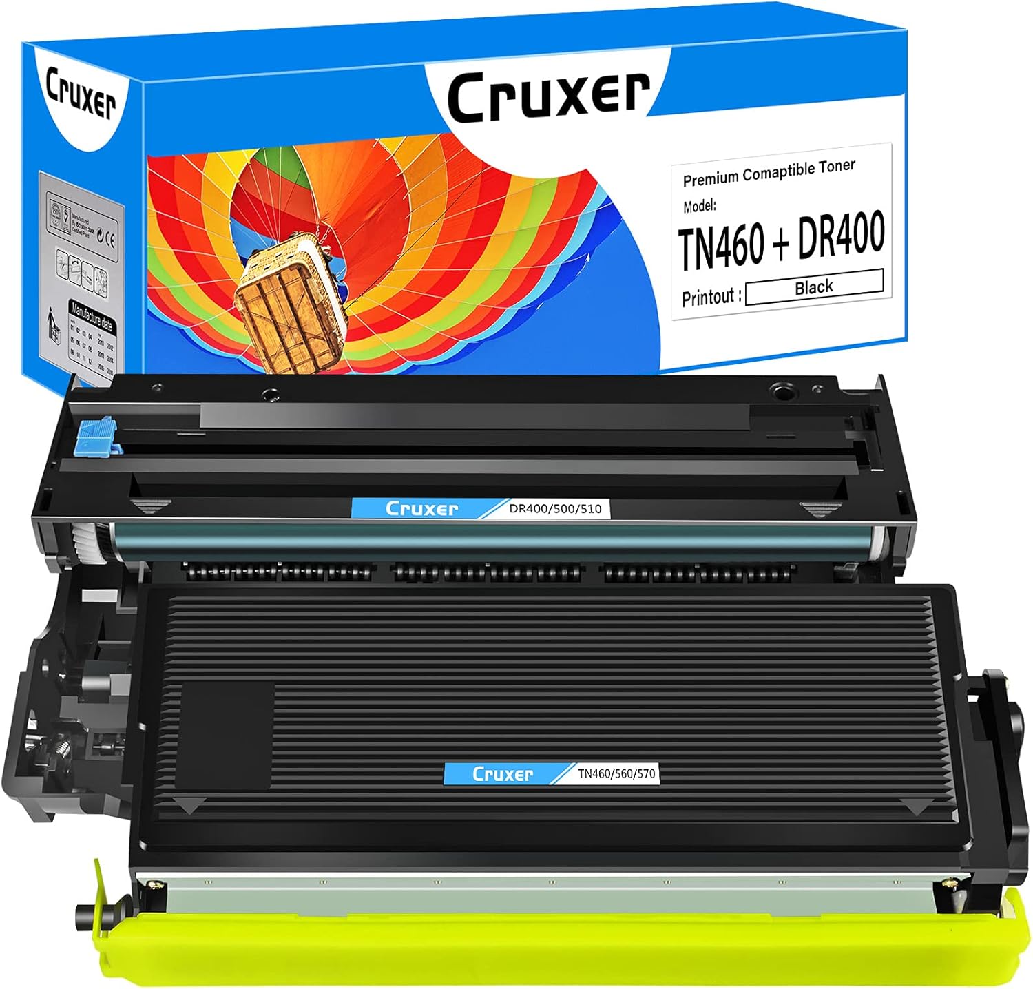 Cruxer Black Toner Cartridge + Drum Unit Replacement Set