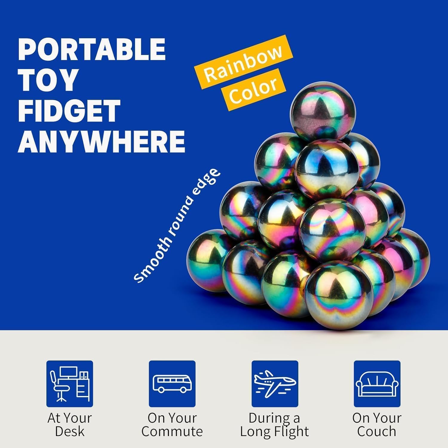 Upgraded 512Pcs Balls Building Desk Toys for Adults, Beads Fidget Set for Stress Relief, Office Hand Fidget 3D Puzzle Sculpture Building Toy, 18+ Only（V image 3