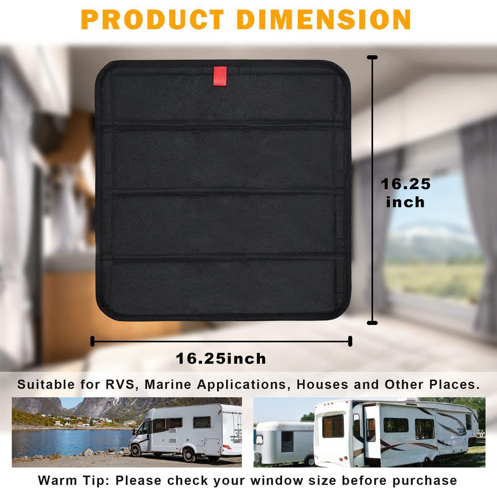 Harilla Cubierta para Claraboya de Autocaravana Aislante de Ventana Tapa de Ventilación Y Pantalla Solar con Diseño Plegable Portátil Adecuado para Proteger, Negro
