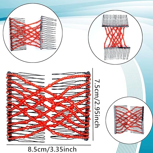 Miniatura 11 de 3 pinzas elásticas mágicas para el cabello, horquillas elásticas de doble peine para mujeres y niñas, peinado vintage, accesorios multiusos