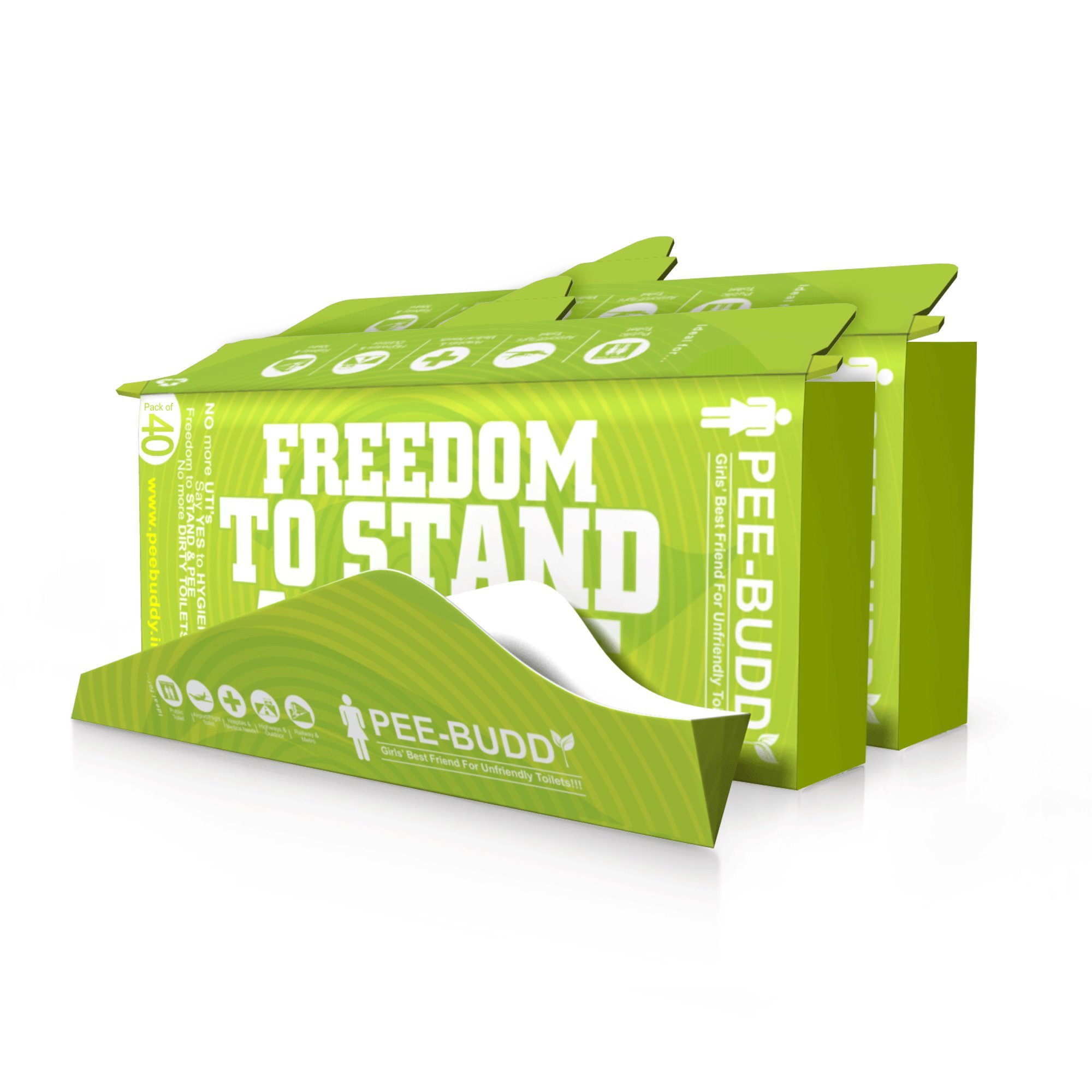 PEE BUDDY Disposable And Portable Urination Device For Women, 40 Funnels (Pack Of 2)