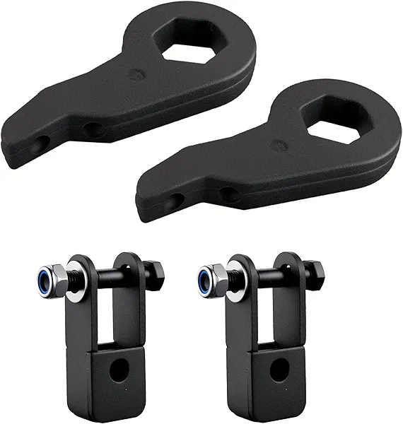 EVIL ENERGY 1-3" Torsion Bar Keys with Shock Extenders Brackets Compatible with Chevy Silverado 1500 4WD 1999-2007, 1-3 inch Adjustable Suspension Front Leveling Lift Kit Black