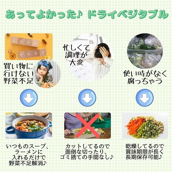Dehydrated Vegetable Mix 5 types mix 200gContract Farming Air-Freeze Dried Method Atte Yokatta Tabemonya Dry Vegetable Series