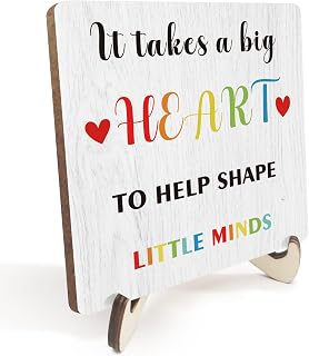 Teacher Gifts Rustic Wooden Desk Decor Inspirational Teacher Appreciation Gifts Retirement Gifts for Teacher Coworker Home Office Table Tiered Tray Plaque with Wood Stand Student Graduation