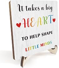 Teacher Gifts Rustic Wooden Desk Decor Inspirational Teacher Appreciation Gifts Retirement Gifts for Teacher Coworker Home Office Table Tiered Tray Plaque with Wood Stand Student Graduation